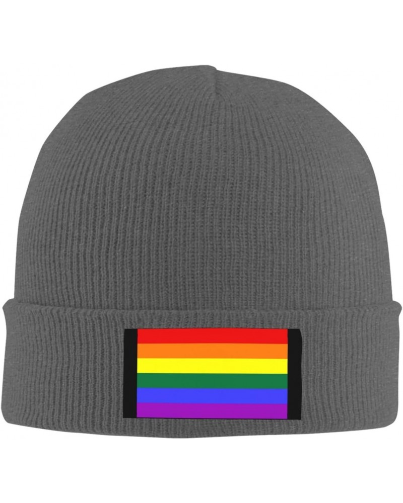 Gay Pride Rainbow Flag LGBTQ Cozy Knitted Beanie Hat - Stylish Winter Headwear Acrylic Ideal for All Ages Deep Heather $14.65...