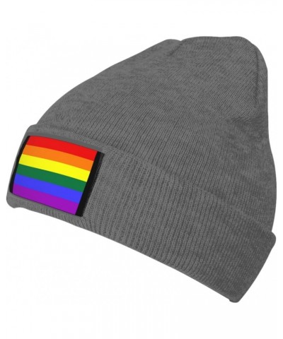 Gay Pride Rainbow Flag LGBTQ Cozy Knitted Beanie Hat - Stylish Winter Headwear Acrylic Ideal for All Ages Deep Heather $14.65...