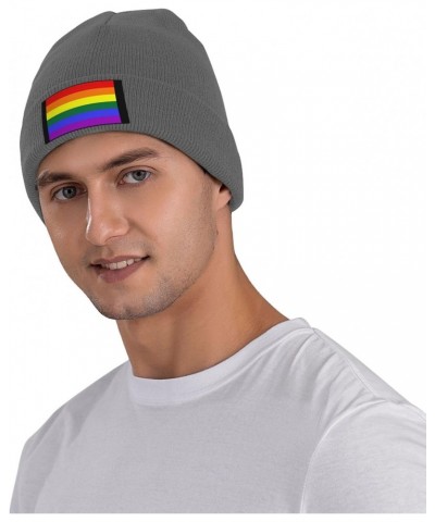 Gay Pride Rainbow Flag LGBTQ Cozy Knitted Beanie Hat - Stylish Winter Headwear Acrylic Ideal for All Ages Deep Heather $14.65...