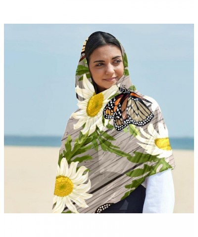 Women's Silk Scarf Infinity Lightweight Scarves Shawl Wraps Fashion Sunscreen Shawls for Spring Summer Fall Winter, Wooden Ba...