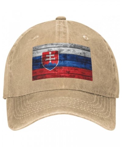 Baseball Cap Slovakia Flag Washed Denim Adjustable Fashion Unique Hat for Men Women $13.42 Baseball Caps