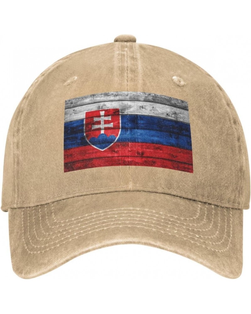 Baseball Cap Slovakia Flag Washed Denim Adjustable Fashion Unique Hat for Men Women $13.42 Baseball Caps