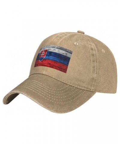 Baseball Cap Slovakia Flag Washed Denim Adjustable Fashion Unique Hat for Men Women $13.42 Baseball Caps