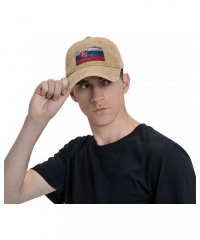 Baseball Cap Slovakia Flag Washed Denim Adjustable Fashion Unique Hat for Men Women $13.42 Baseball Caps