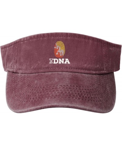 Bhutan It's in My DNA Sun Visor Hats for Women Men Adjustable Sports Sun Hats Cotton Golf Cap Red $10.44 Visors