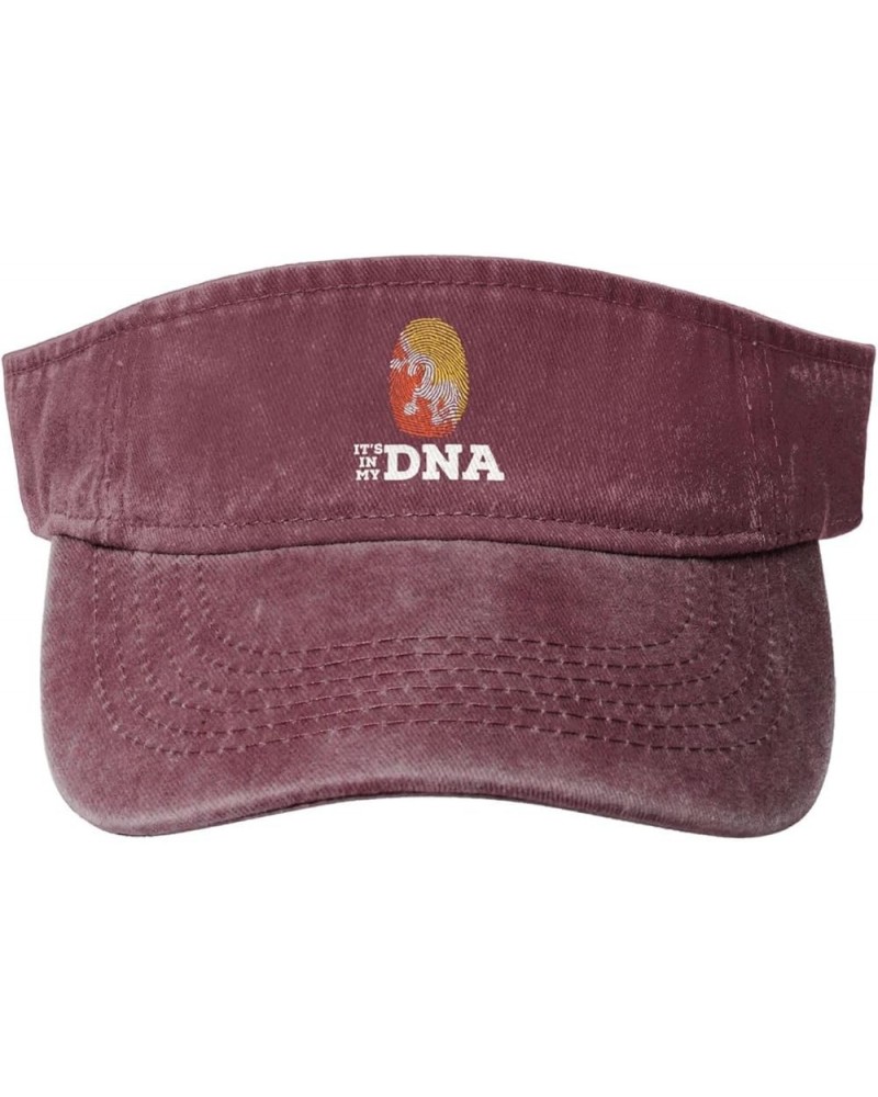 Bhutan It's in My DNA Sun Visor Hats for Women Men Adjustable Sports Sun Hats Cotton Golf Cap Red $10.44 Visors