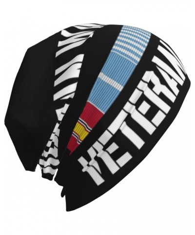 Korean War Veteran Pride Korea Service Ribbon Beanie Skull Cap Warm Knit Slouchy Hat for Women Men Black $12.58 Skullies & Be...