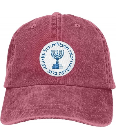 Mossad Seal Denim Cap Driver Cap Breathable Adjustable Dad Hat Black Red $10.84 Baseball Caps