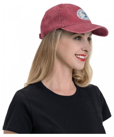 Mossad Seal Denim Cap Driver Cap Breathable Adjustable Dad Hat Black Red $10.84 Baseball Caps