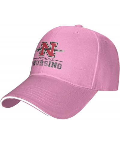 Nicholls State University Logo Unisex Classic Hat Adjustable Fashion Casquette for Men Women Pink $9.05 Baseball Caps