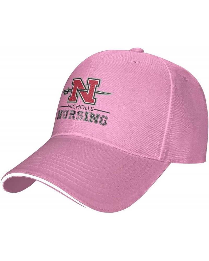 Nicholls State University Logo Unisex Classic Hat Adjustable Fashion Casquette for Men Women Pink $9.05 Baseball Caps