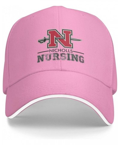 Nicholls State University Logo Unisex Classic Hat Adjustable Fashion Casquette for Men Women Pink $9.05 Baseball Caps