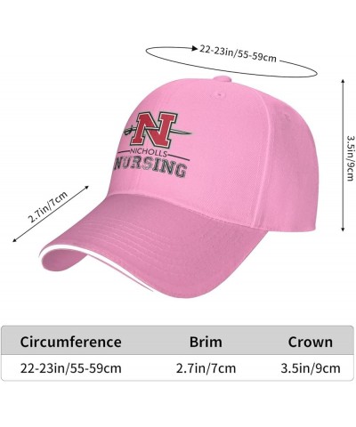 Nicholls State University Logo Unisex Classic Hat Adjustable Fashion Casquette for Men Women Pink $9.05 Baseball Caps