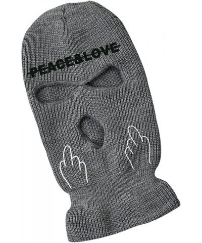 Peace Love Ski Mask Rock Middle Finger 3 Hole Balaclava Full Face Cover Knitted Windproof Ski Face Mask for Cycling Climbing ...