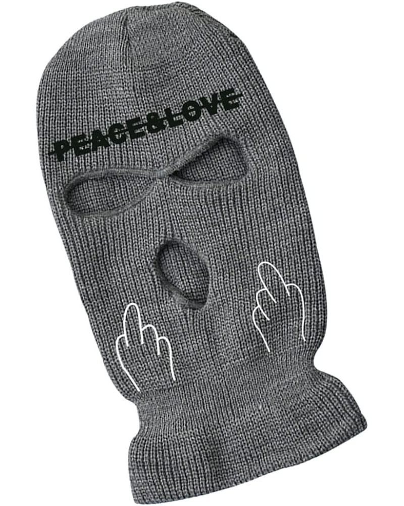 Peace Love Ski Mask Rock Middle Finger 3 Hole Balaclava Full Face Cover Knitted Windproof Ski Face Mask for Cycling Climbing ...