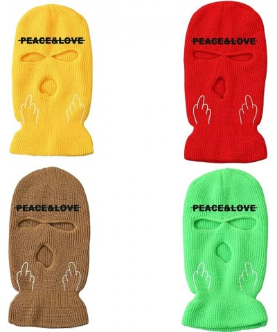 Peace Love Ski Mask Rock Middle Finger 3 Hole Balaclava Full Face Cover Knitted Windproof Ski Face Mask for Cycling Climbing ...