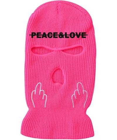 Peace Love Ski Mask Rock Middle Finger 3 Hole Balaclava Full Face Cover Knitted Windproof Ski Face Mask for Cycling Climbing ...