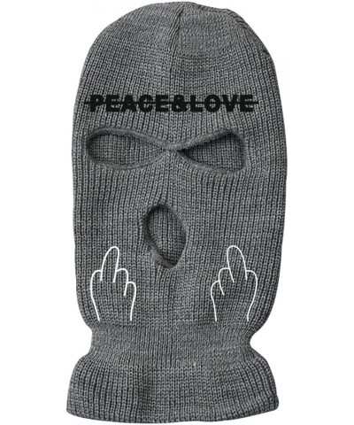 Peace Love Ski Mask Rock Middle Finger 3 Hole Balaclava Full Face Cover Knitted Windproof Ski Face Mask for Cycling Climbing ...