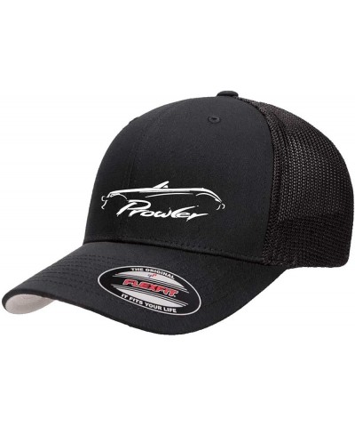 Plymouth Prowler Exotic Car Classic Outline Design Flexfit 6511 Trucker Mesh Fitted Cap Black $20.69 Baseball Caps