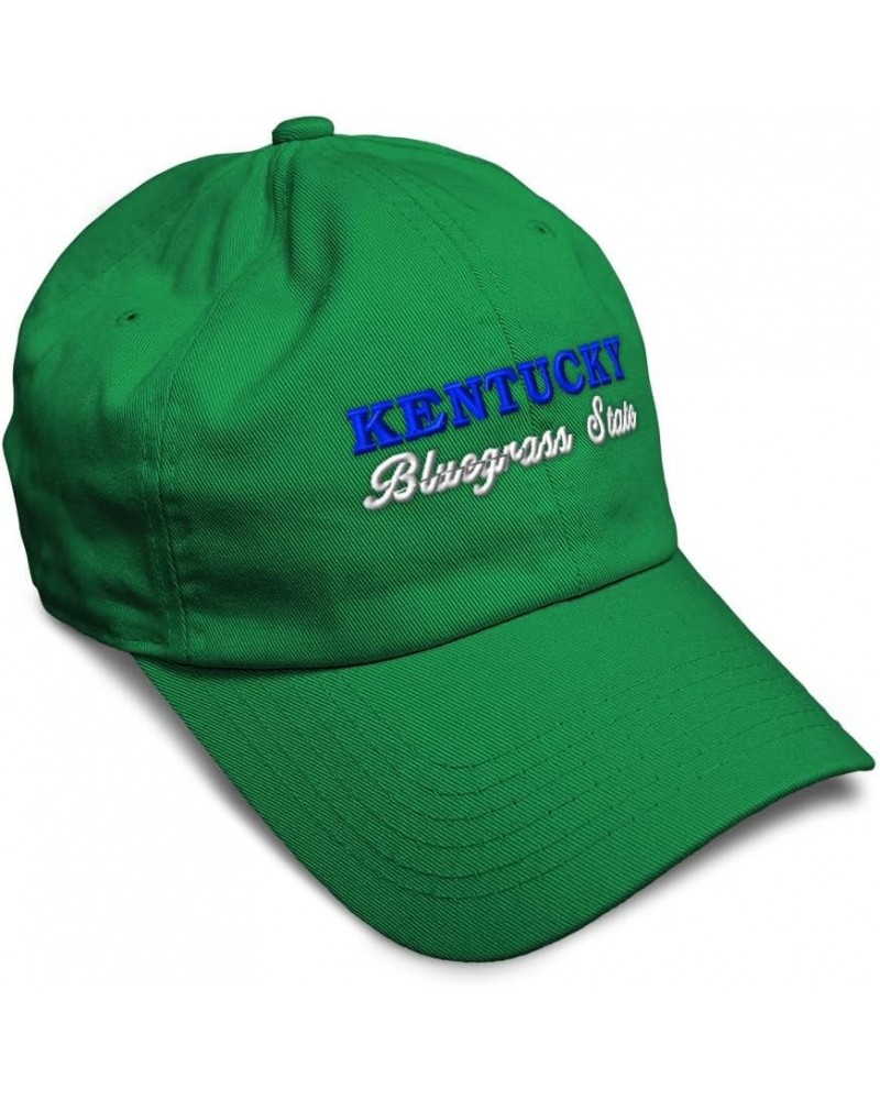 Soft Baseball Cap Kentucky Bluegrass State Style B Cotton Dad Hats for Men & Women Kelly Green $15.11 Baseball Caps