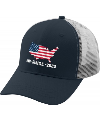 UAW Strike 2023 Sun hat Mens Cap Apricot Mens Golf hat Gifts for Grandpa Golf Cap Marine Blue $9.02 Sun Hats