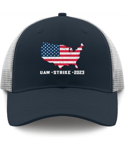 UAW Strike 2023 Sun hat Mens Cap Apricot Mens Golf hat Gifts for Grandpa Golf Cap Marine Blue $9.02 Sun Hats