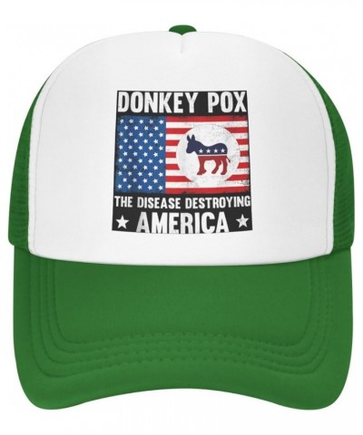 Donkey Pox The Disease Destroying America Funny Donkeypox Baseball Cap Men Mesh Trucker Hat Women Ponytail Hat Black Green $1...