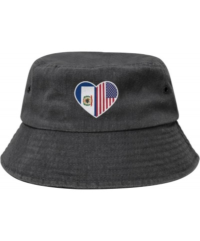 I Love America and West Virginia Bucket Hat for Men Women Outdoor Washed Cotton Sun Hats Travel Beach Hat Black $13.87 Bucket...