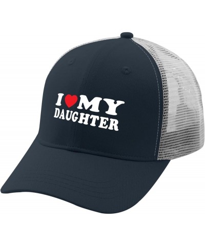 Baseball Caps i Love My Daughter Dad Hats, Funny Baseball Caps for Men Marine Blue $8.40 Skullies & Beanies