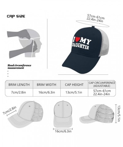 Baseball Caps i Love My Daughter Dad Hats, Funny Baseball Caps for Men Marine Blue $8.40 Skullies & Beanies