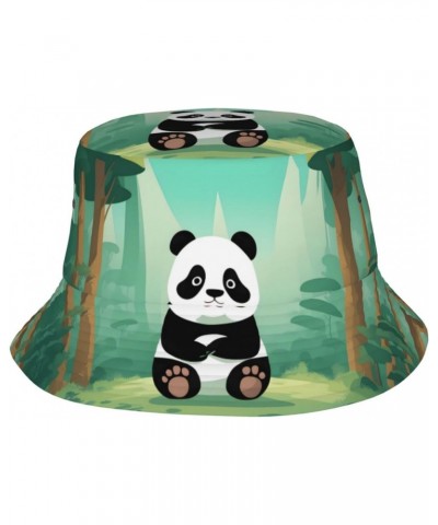 Cute Panda Adult Sunshade Bucket hat : No se encoge Lightweight, Breathable, Foldable and Unisex Black, Black, One Size $12.4...