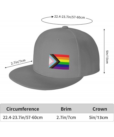 Transgender Pride Rainbow Flag Flat Bill Classic Snap Caps Adjustable Brim Fashion Color Style Baseball Caps Black Gray $9.24...