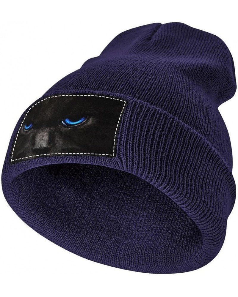 Beanie Hat for Men and Women Cherries Notes Winter Warm Hats Knit Slouchy Thick Cap Navy-cat Blue $11.18 Skullies & Beanies