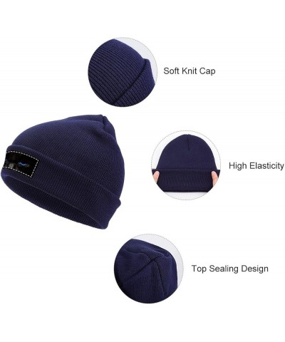 Beanie Hat for Men and Women Cherries Notes Winter Warm Hats Knit Slouchy Thick Cap Navy-cat Blue $11.18 Skullies & Beanies