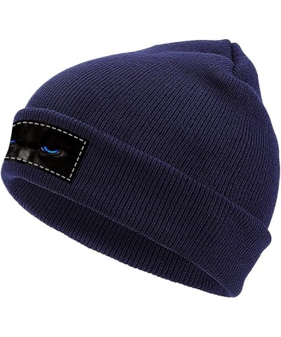 Beanie Hat for Men and Women Cherries Notes Winter Warm Hats Knit Slouchy Thick Cap Navy-cat Blue $11.18 Skullies & Beanies