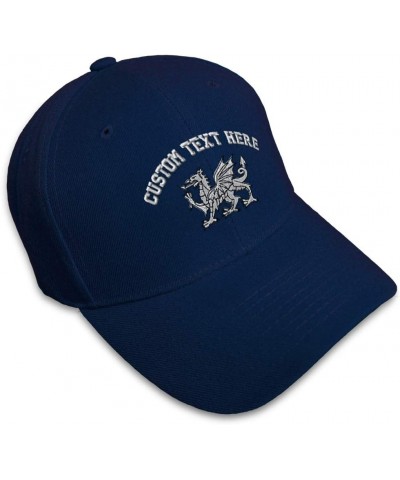 Custom Baseball Cap White Welsh Dragon Embroidery Flags Dad Hats for Men & Women Navy Personalized Text Here $12.69 Baseball ...