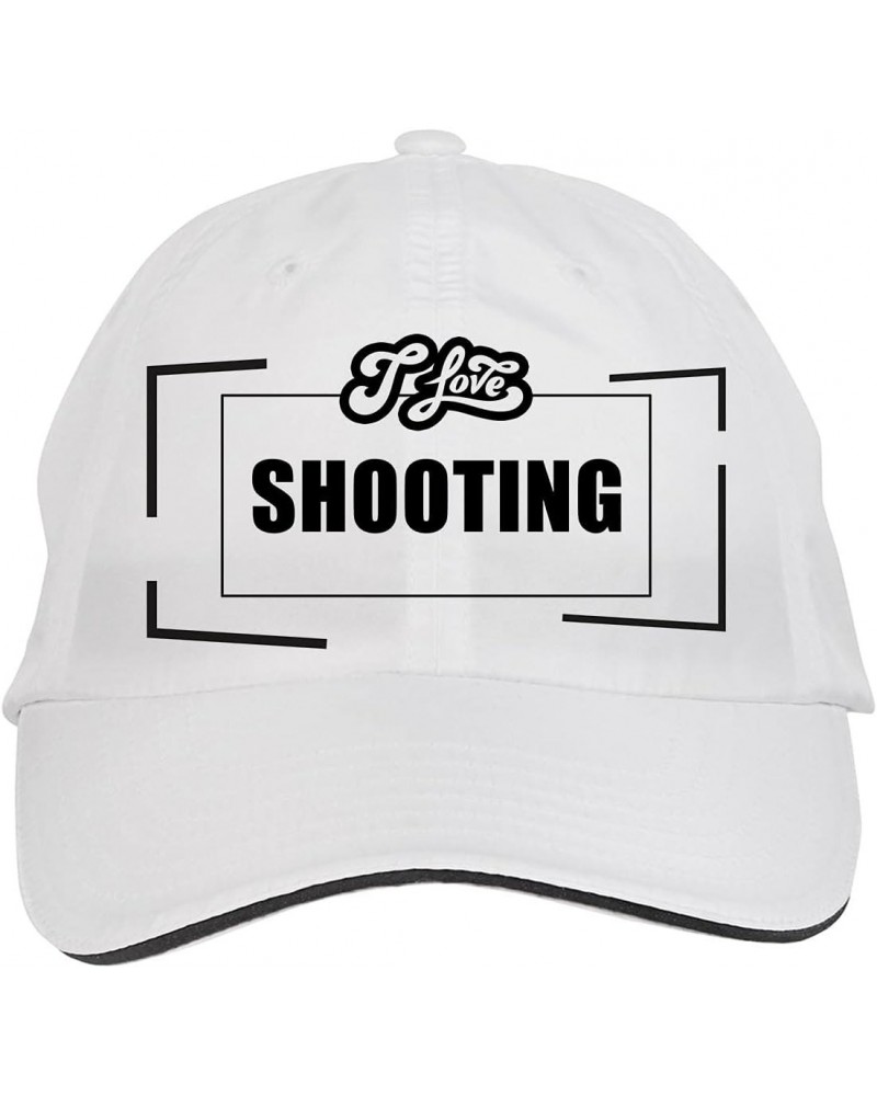 I Love Shooting Hat Adjustable Cap, DesU20 White $10.14 Baseball Caps