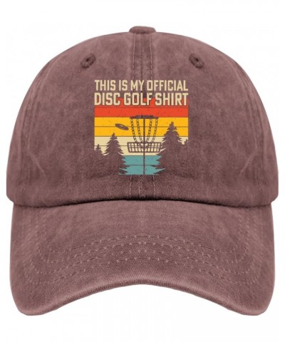 This is My Official Disc Golf Shirt, Baseball Cap Garden Hat Pigment Black Men's Hats Gifts for Grandma Hiking Hats Wine Red ...