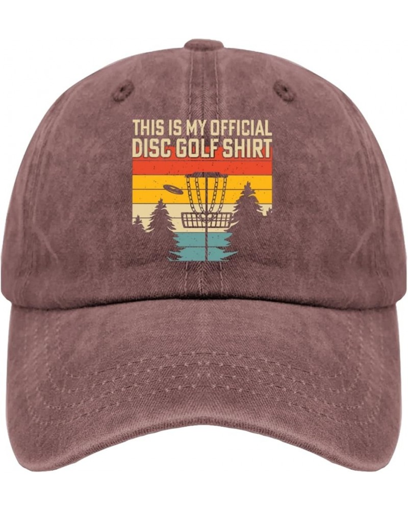 This is My Official Disc Golf Shirt, Baseball Cap Garden Hat Pigment Black Men's Hats Gifts for Grandma Hiking Hats Wine Red ...