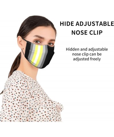 Face Mask Demigender Pride Flag LGBTQ Dust Mask Breathable Adjustable Reusable Windproof Cover Black $9.55 Balaclavas