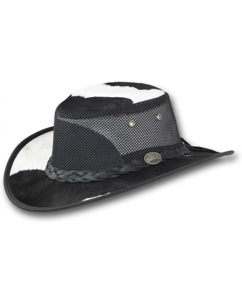 Calf Hair On Foldaway Cooler Leather Hat - Item 1072 Black $54.39 Sun Hats