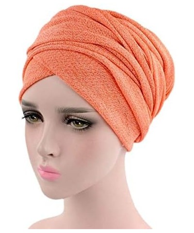 Muslim Hat Stretch Turban Women Head Scarf Cap Wrap Africa Baseball Caps Make Congress Again Hat Orange $10.97 Skullies & Bea...