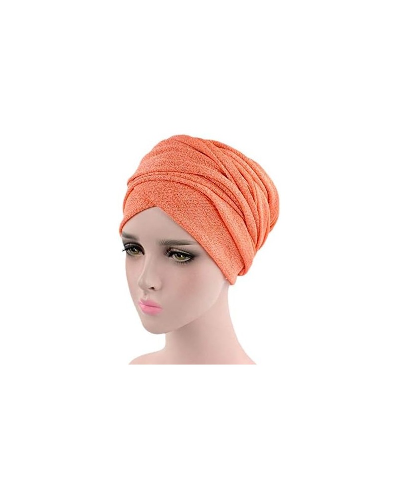 Muslim Hat Stretch Turban Women Head Scarf Cap Wrap Africa Baseball Caps Make Congress Again Hat Orange $10.97 Skullies & Bea...