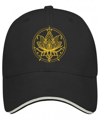 Baseball Caps Lotus Flower Line Dad Hats for Teen Cool Mesh Snapbacks for Gifts Black $9.46 Baseball Caps