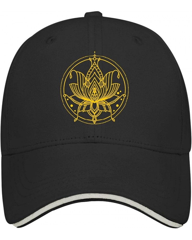 Baseball Caps Lotus Flower Line Dad Hats for Teen Cool Mesh Snapbacks for Gifts Black $9.46 Baseball Caps