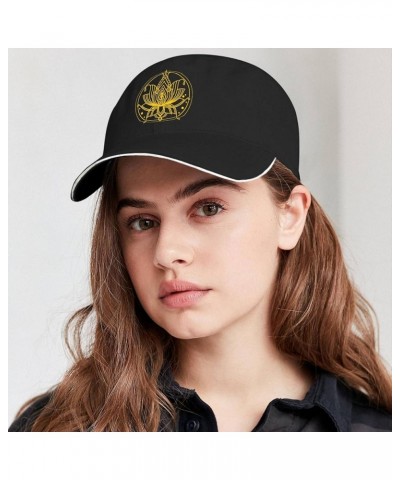 Baseball Caps Lotus Flower Line Dad Hats for Teen Cool Mesh Snapbacks for Gifts Black $9.46 Baseball Caps