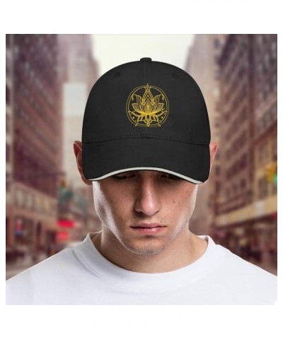 Baseball Caps Lotus Flower Line Dad Hats for Teen Cool Mesh Snapbacks for Gifts Black $9.46 Baseball Caps