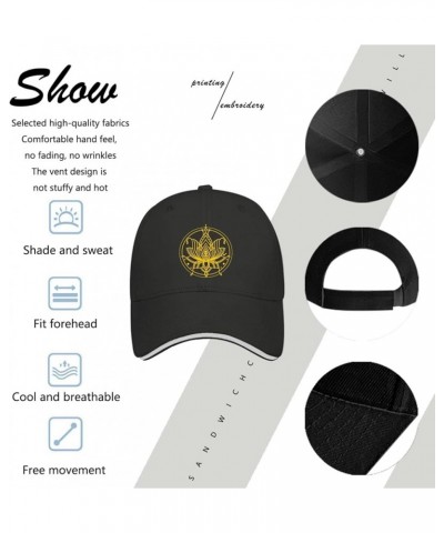 Baseball Caps Lotus Flower Line Dad Hats for Teen Cool Mesh Snapbacks for Gifts Black $9.46 Baseball Caps