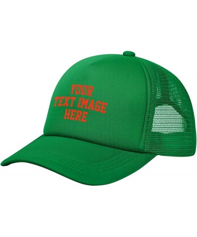 Custom Hats for Men Design Your Own Name Logo Text Image Personalized Hats Green $8.05 Baseball Caps