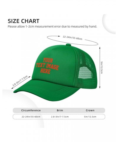 Custom Hats for Men Design Your Own Name Logo Text Image Personalized Hats Green $8.05 Baseball Caps